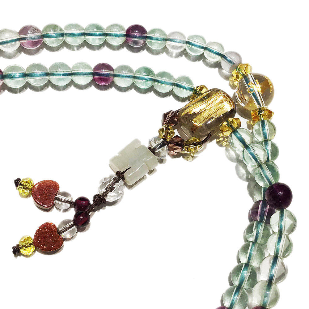 鈦晶&七彩瑩石108念珠6mm【十方】124120
