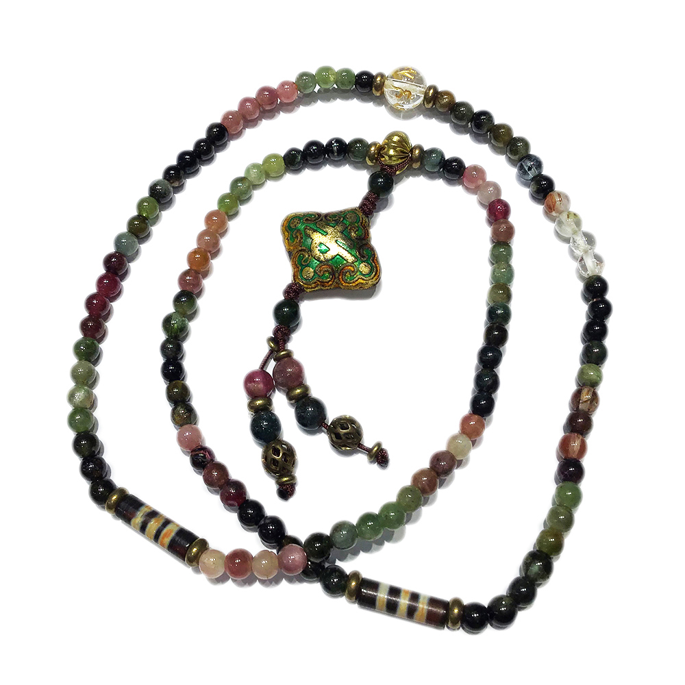 天珠{線珠}&糖果碧璽108念珠4mm【十方】127262