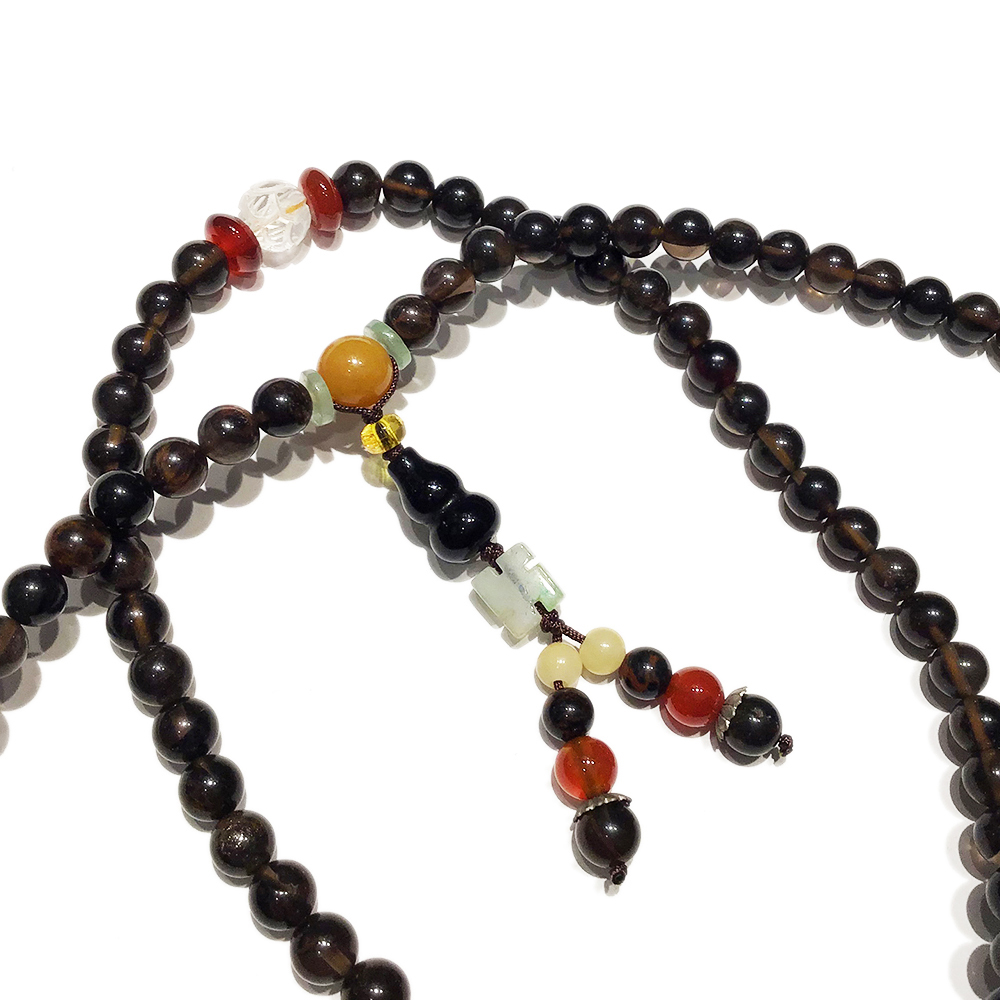 葫蘆{黑曜岩}&黑碧玉108念珠6mm【十方】127278