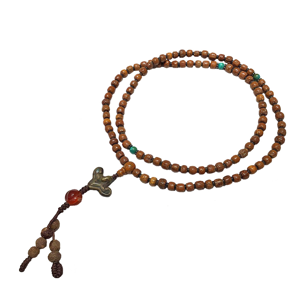 福{銅扁蝠}&金剛老菩提108念珠6*5mm【十方】127364