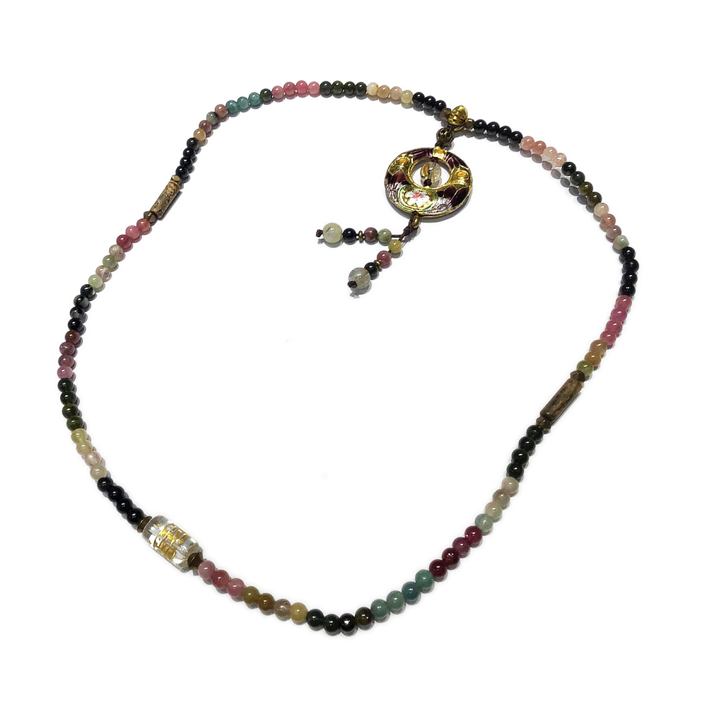 六字真言{水晶}&圓滿{琺瑯}&糖果碧璽108念珠4mm【十方】127648