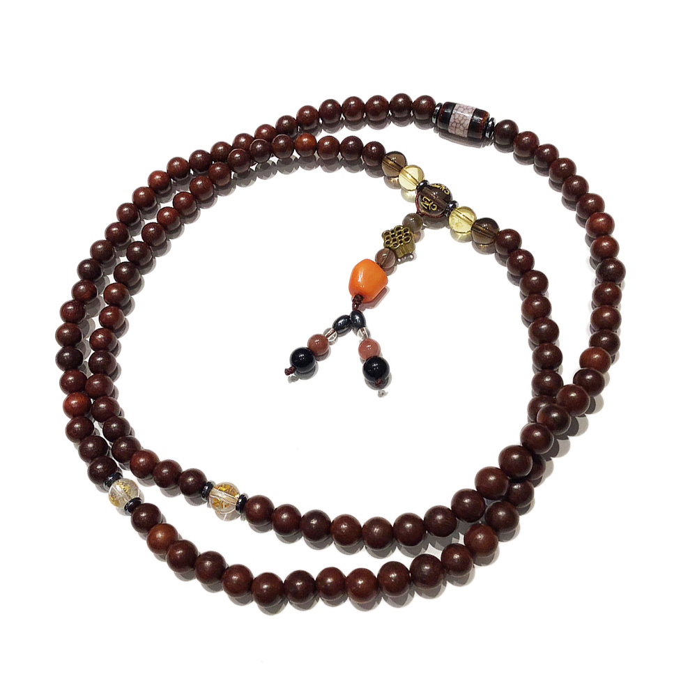 吉祥結{銅}&紫檀108念珠7mm【十方】127625