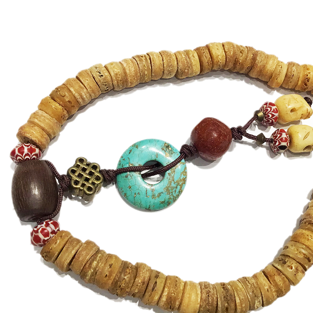 金剛杵&綠松石&骨珠108念珠10*5mm【十方】128302