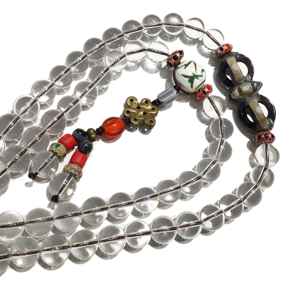 金剛杵&水晶108念珠10mm【十方】128461