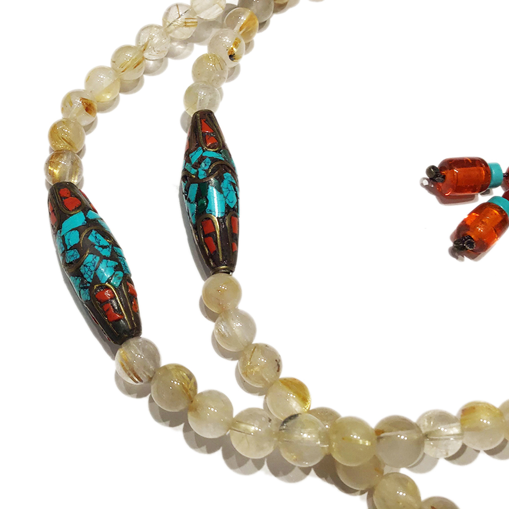 金錢勾天珠&鈦晶108念珠6mm【十方】129414