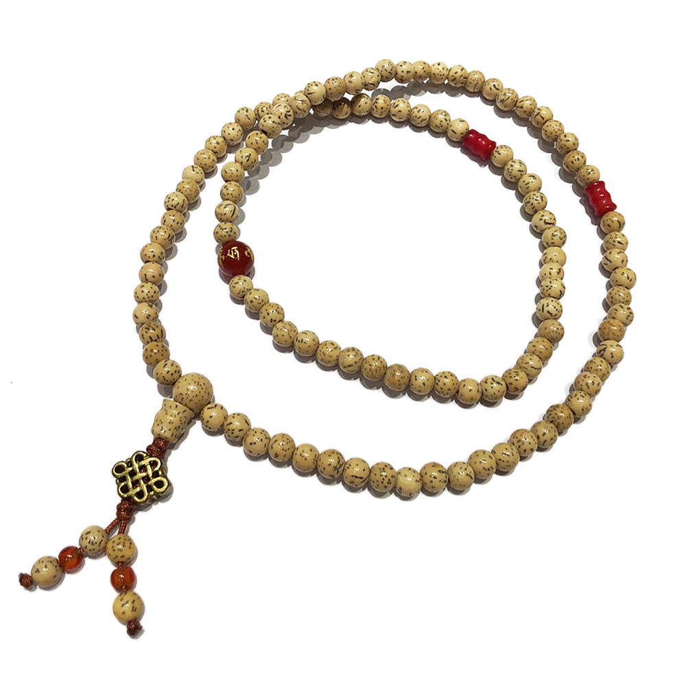 吉祥結&珊瑚&星月菩提108念珠5mm【十方】129943