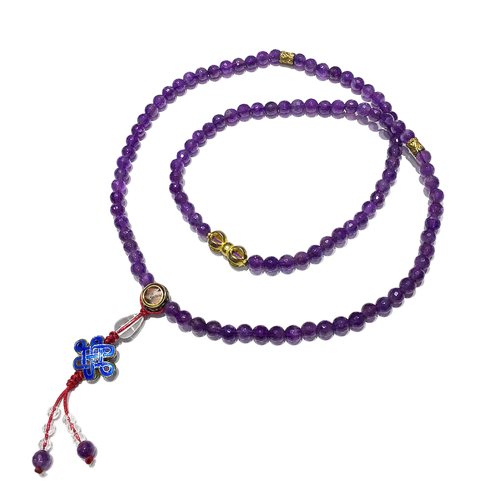 吉祥(琺瑯)&紫晶{晶鑽}108念珠6mm【十方】130808