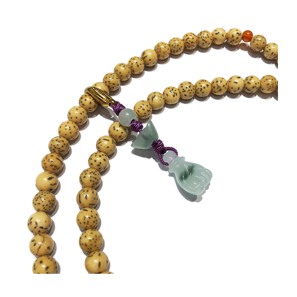 玉佛手念珠夾+星月菩提108念珠6mm【十方】134554