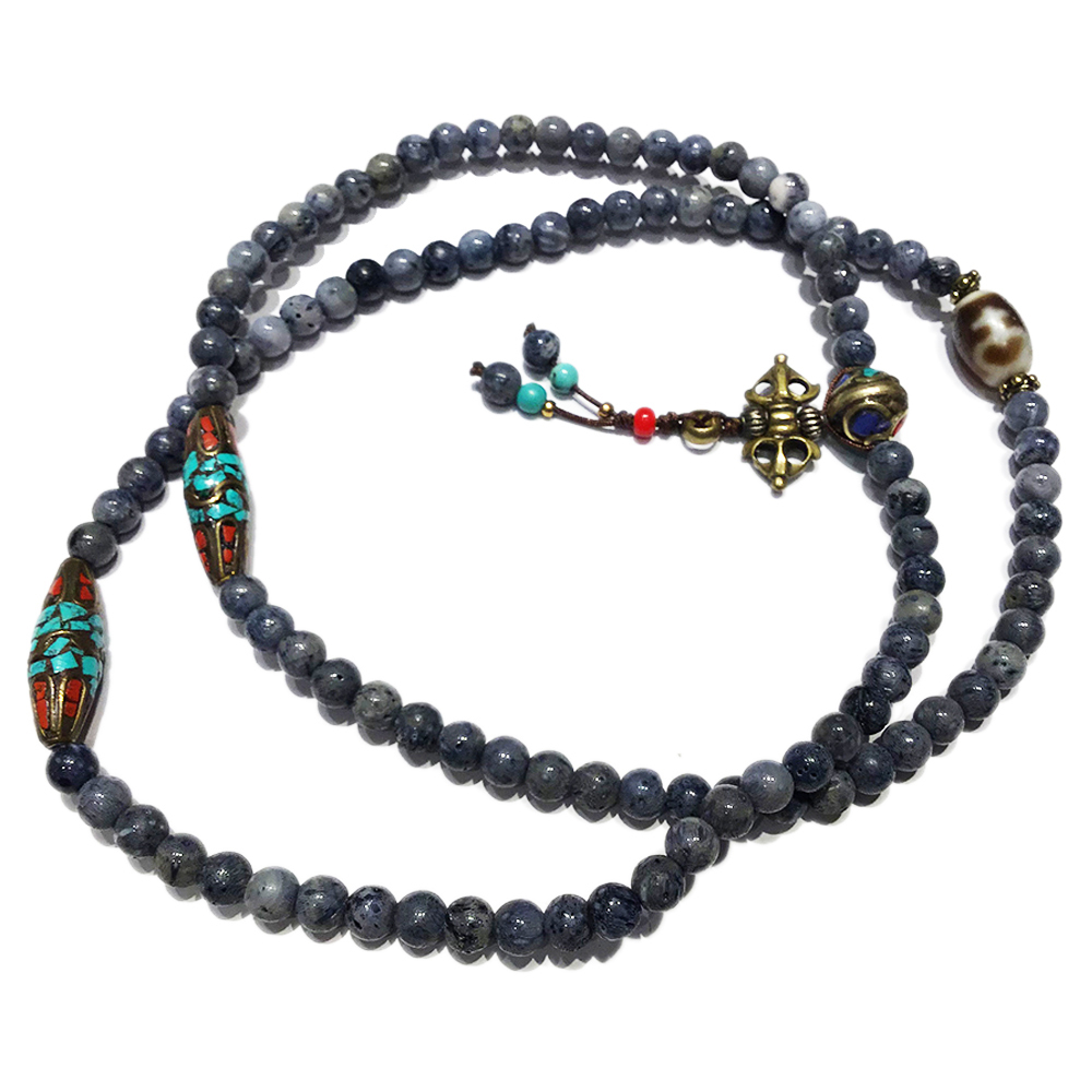 天珠+藍珊瑚108念珠6mm【十方】134962