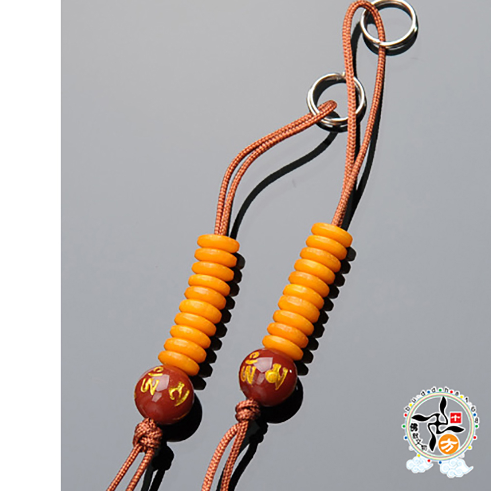 六字真言(紅玉髓)蜜納數珠計數珠(1對)【十方】135793