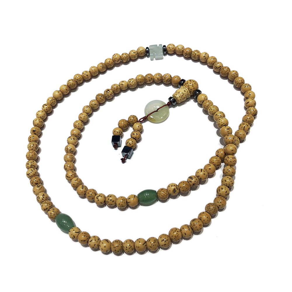 平安扣{玉}+星月菩提108念珠5mm【十方】136020