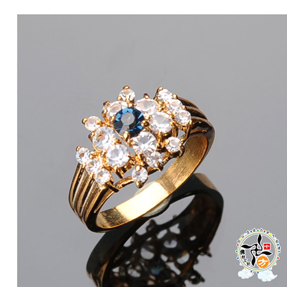 海藍寶{鑲鑽}戒只 18 mm【十方】136278