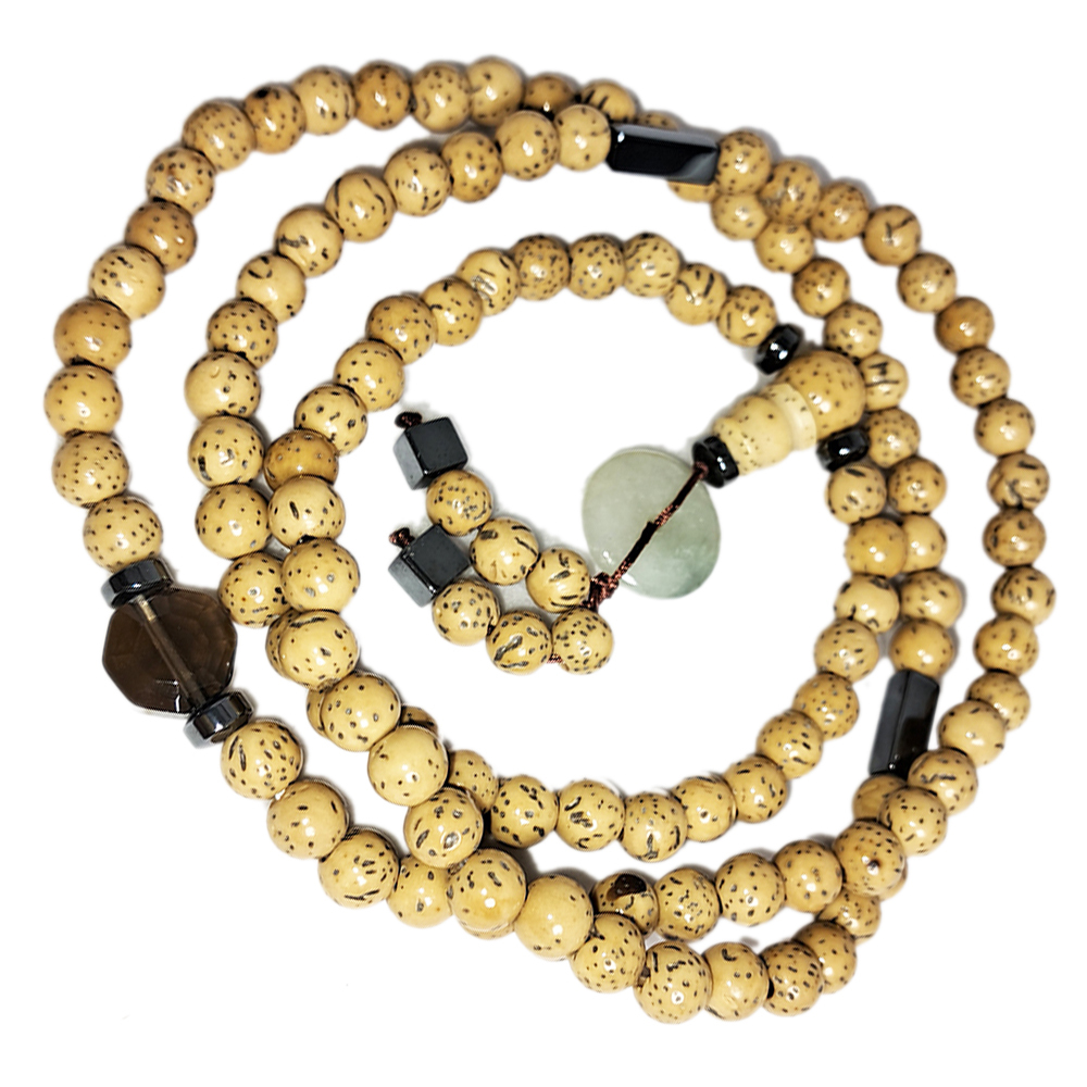 平安扣{玉}+星月菩提108念珠5mm【十方】136019