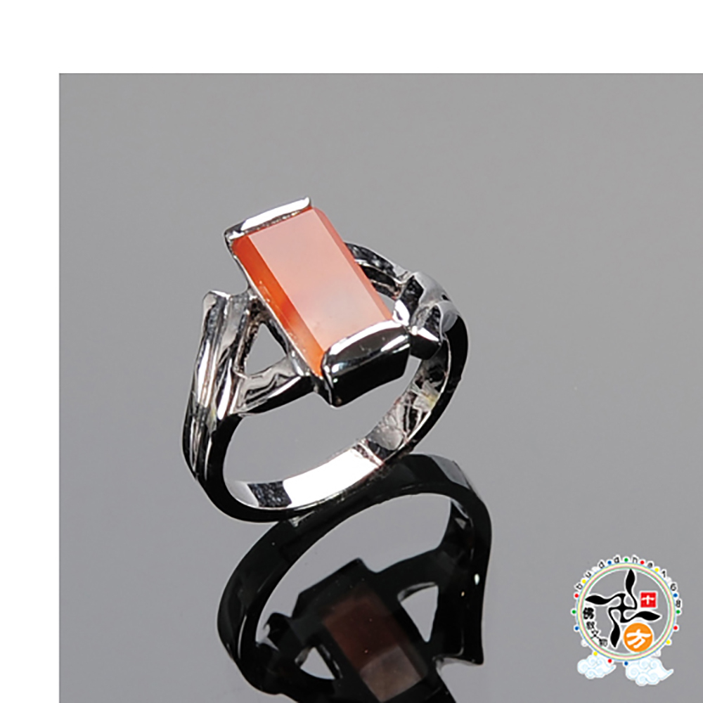 紅兔毛髮晶戒指17 mm【十方】136389