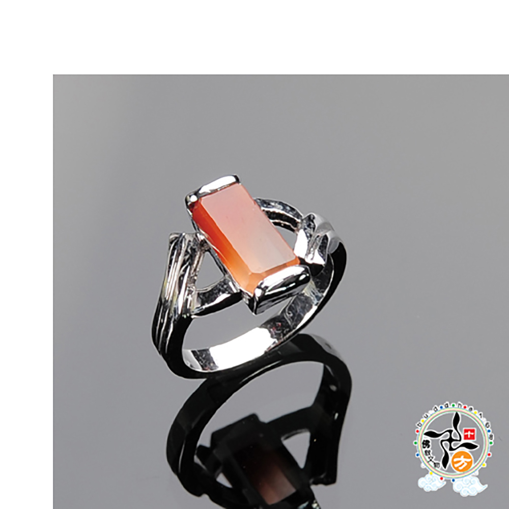 紅兔毛髮晶戒指18 mm【十方】136388