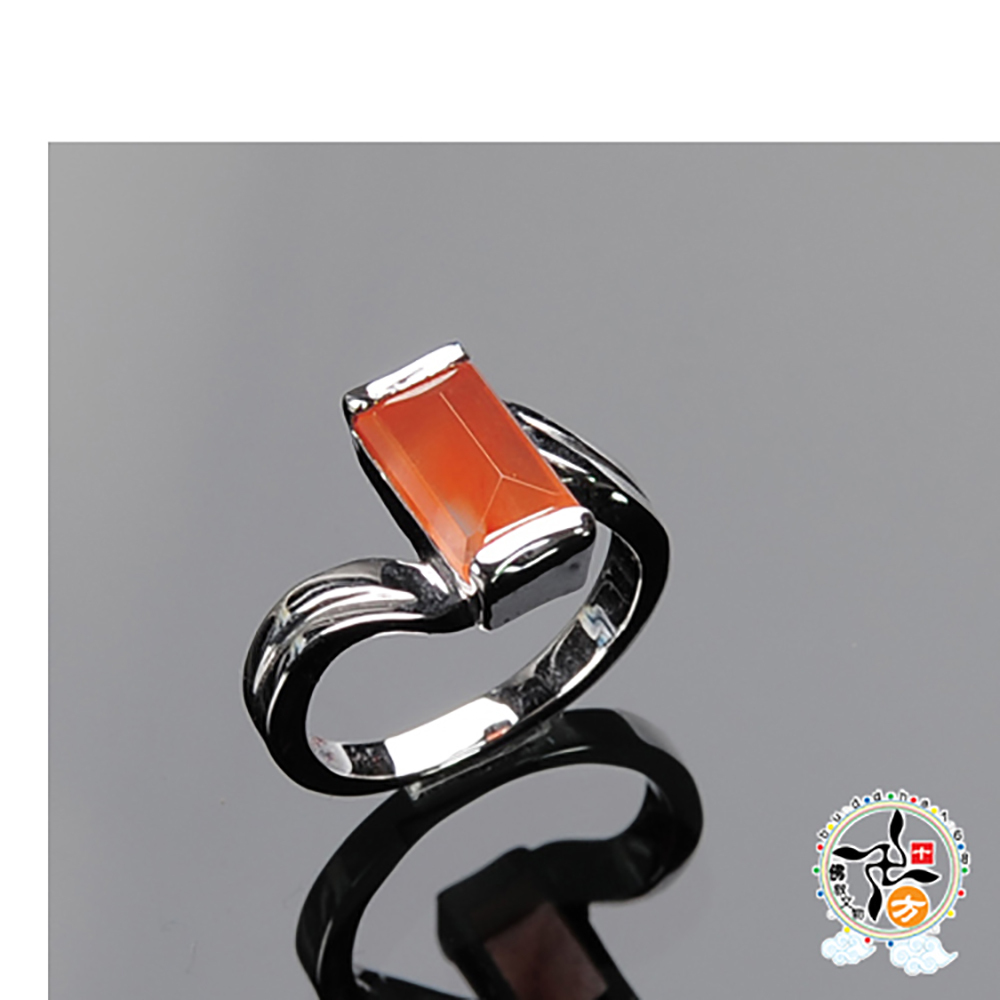 紅兔毛髮晶戒指17 .5mm【十方】136392