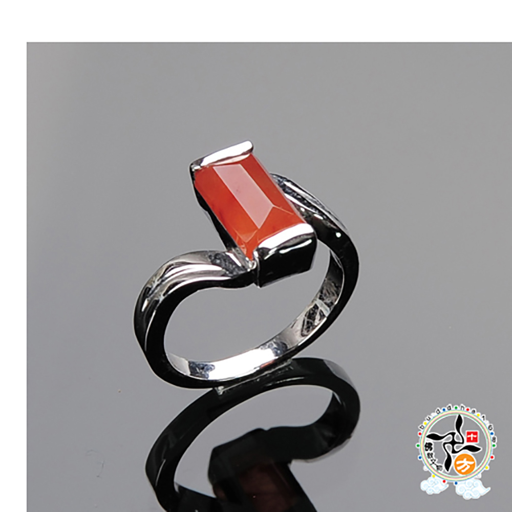 紅兔毛髮晶戒只 18mm【十方】136394