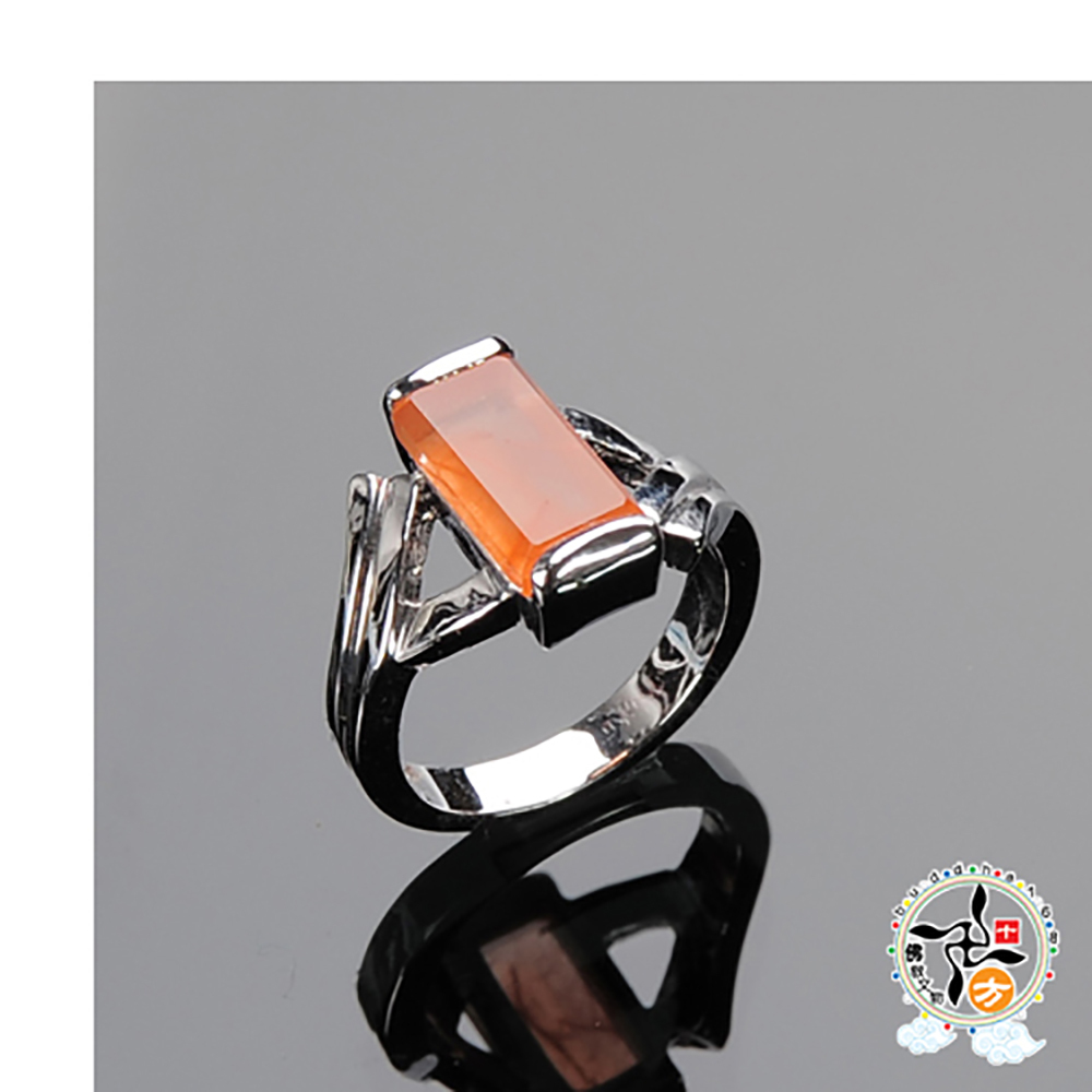 紅兔毛髮晶戒指17mm【十方】136393