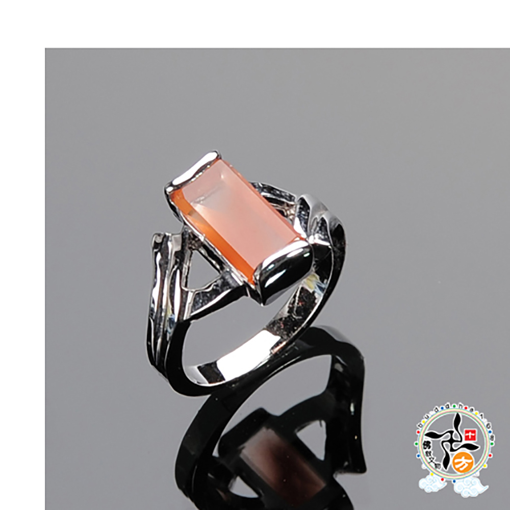 紅兔毛髮晶戒指17 mm【十方】136386