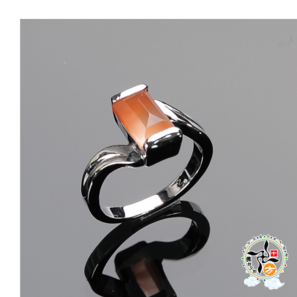 紅兔毛髮晶戒指17.5 mm【十方】136403