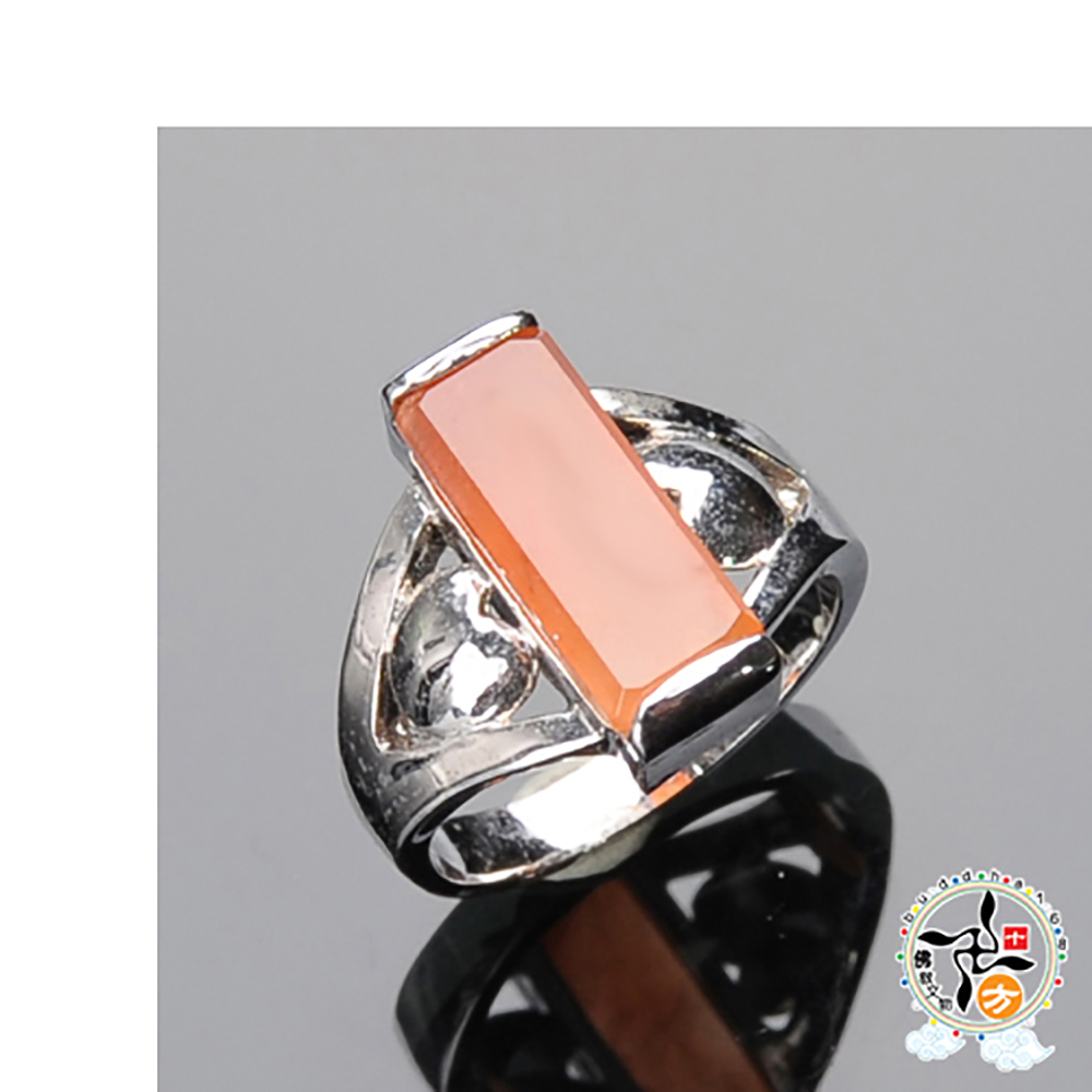 紅兔毛髮晶戒指17.5 mm【十方】136334