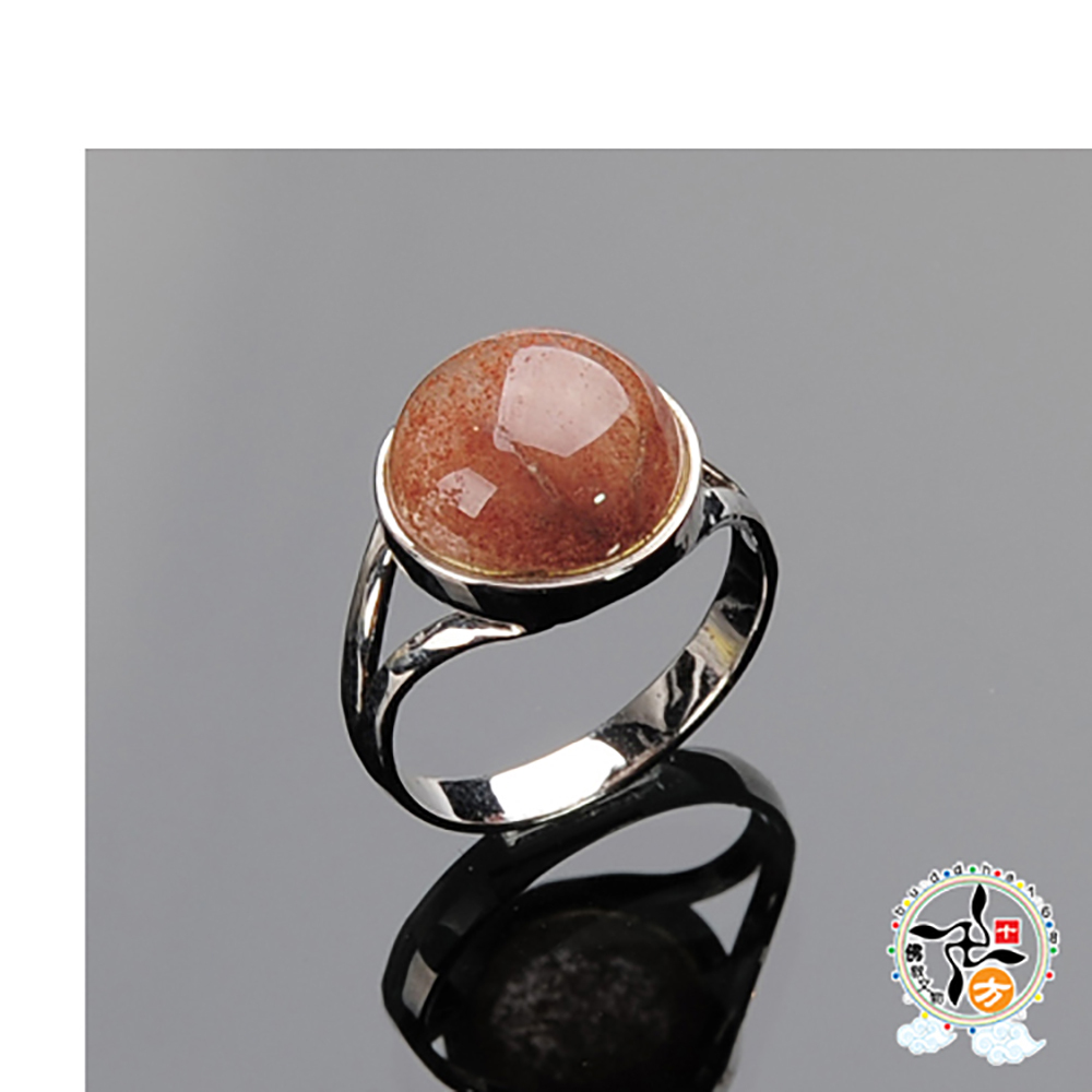 紅兔毛髮晶戒指17 mm【十方】136390