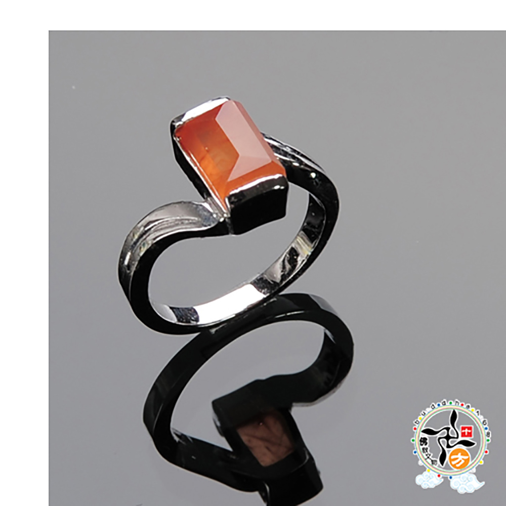 紅兔毛髮晶戒指16 mm【十方】136405