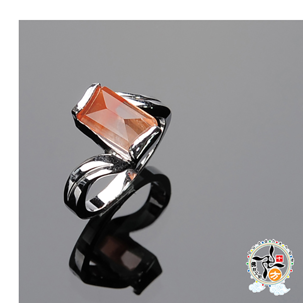 紅兔毛髮晶戒指17.5 mm【十方】136409