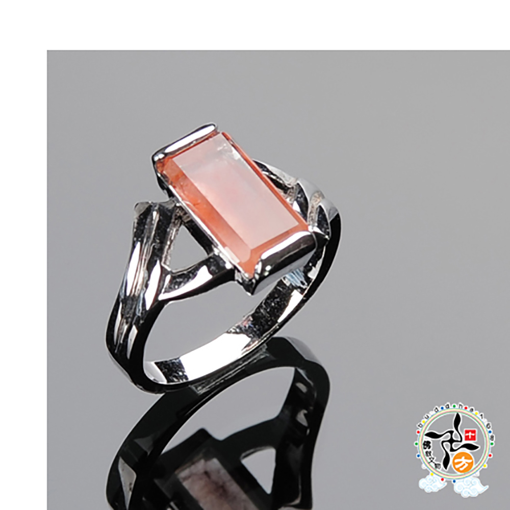 紅兔毛髮晶戒指16 mm【十方】136413