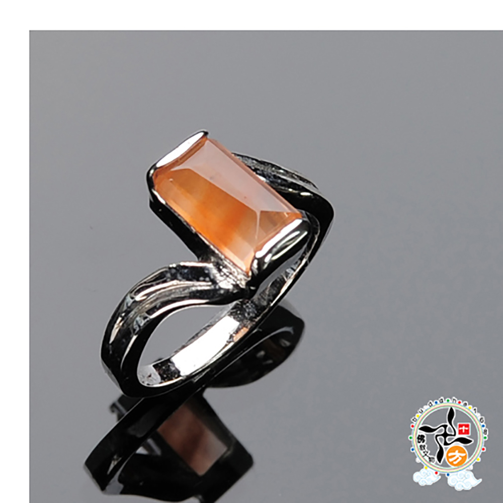 紅兔毛髮晶戒指16 mm【十方】136412