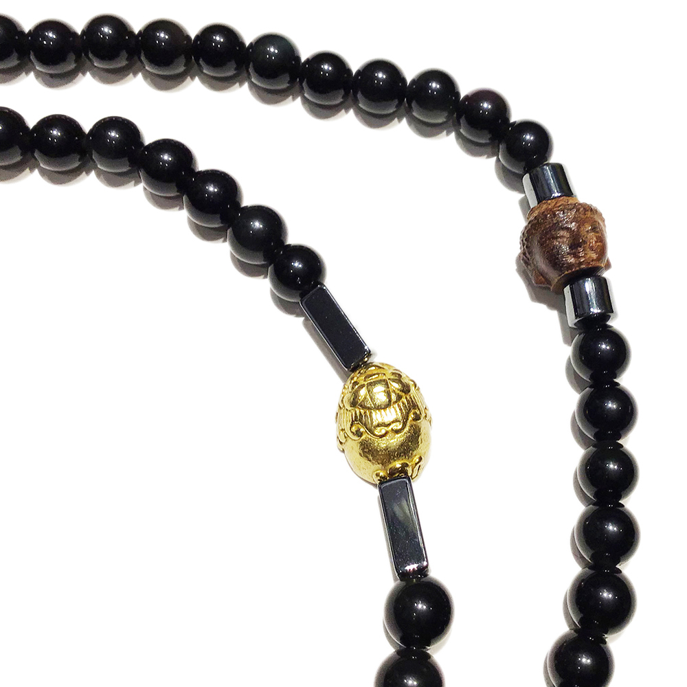 金貔貅+黑曜岩108念珠6mm【十方】137371