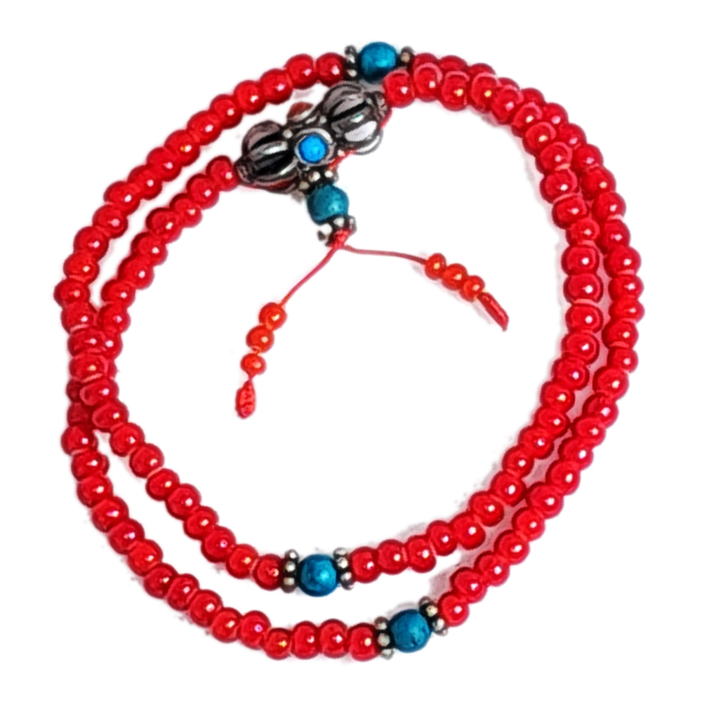 金剛杵{純銀}+琉璃108念珠4*3mm【十方】139044