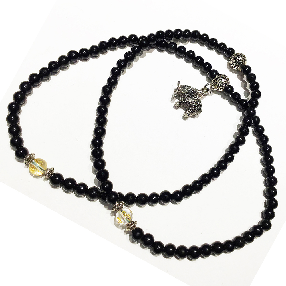 吉象+黑曜岩108念珠6mm【十方】140032