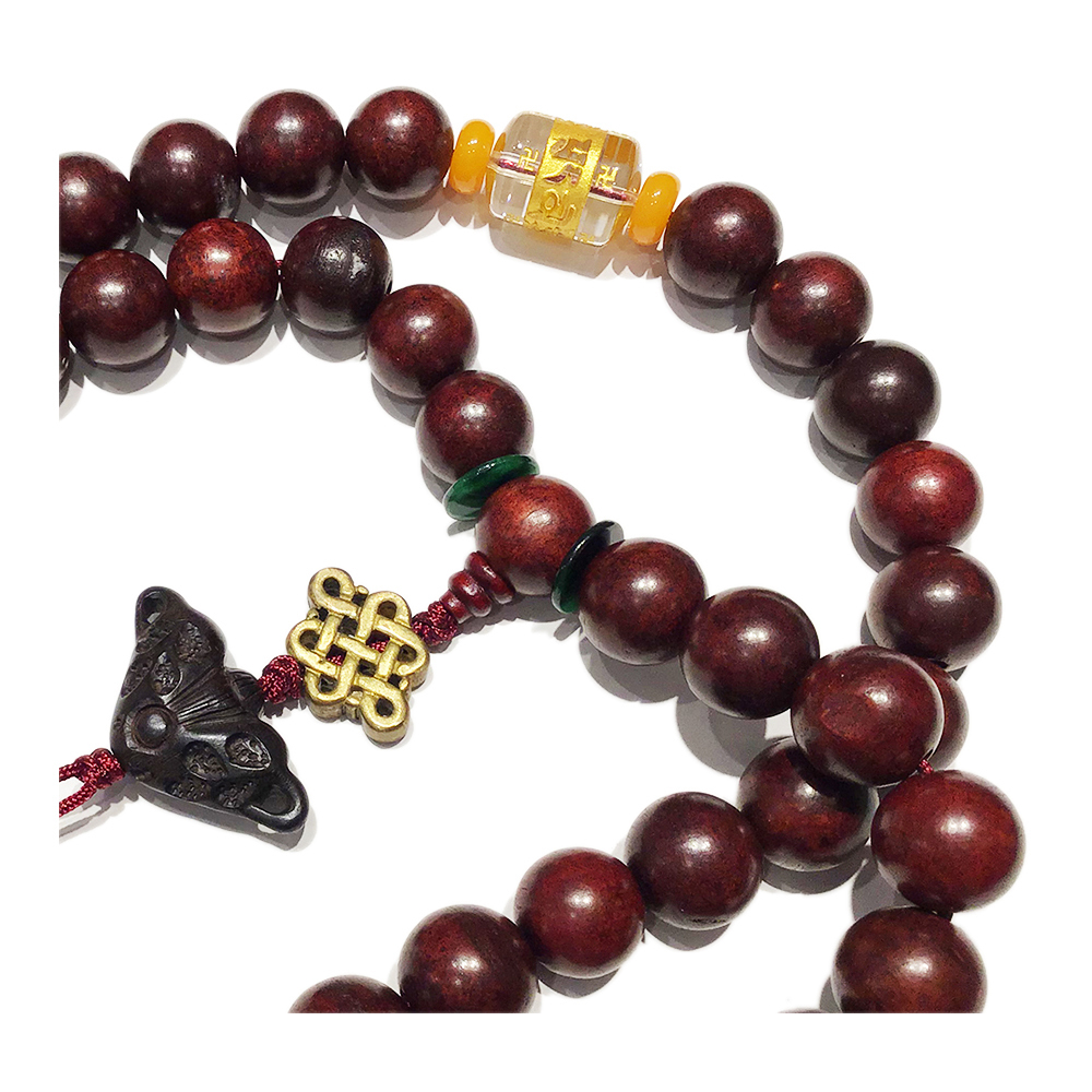 六字真言+紫檀108念珠15mm【十方】139431