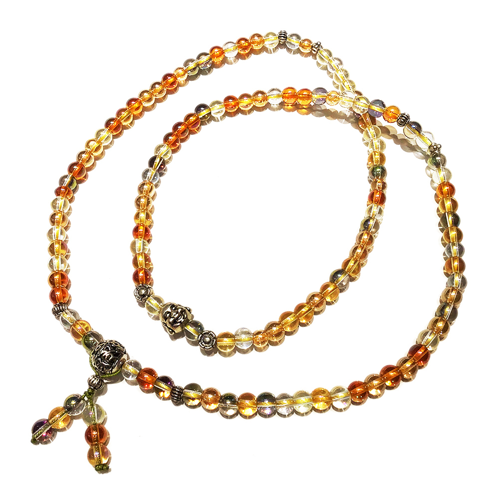 彌勒佛+珍珠光七寶琉璃108念珠6mm【十方】141714