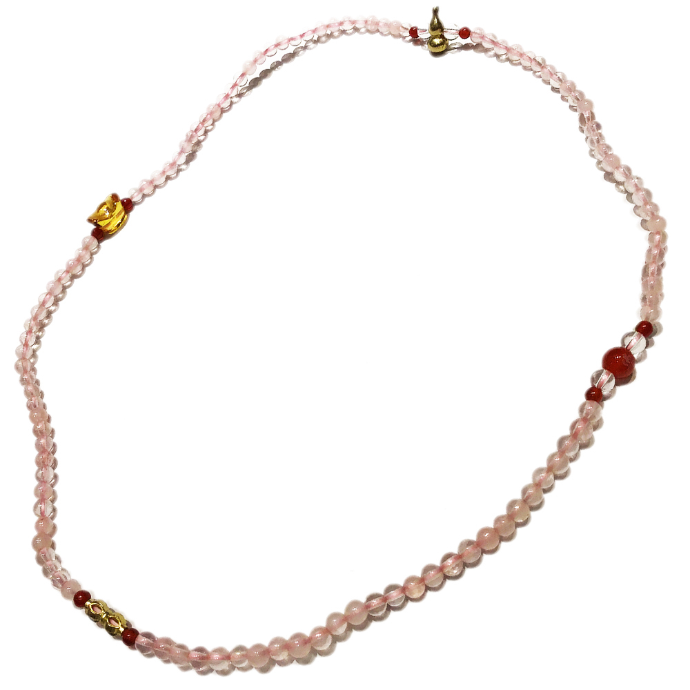 黃晶元寶+星光粉晶108念珠4mm【十方】142802