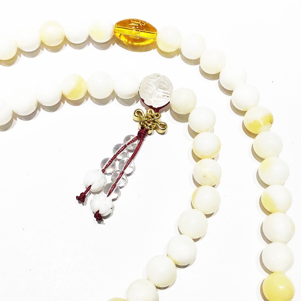 六字真言+金線硨磲108念珠8mm【十方】143485