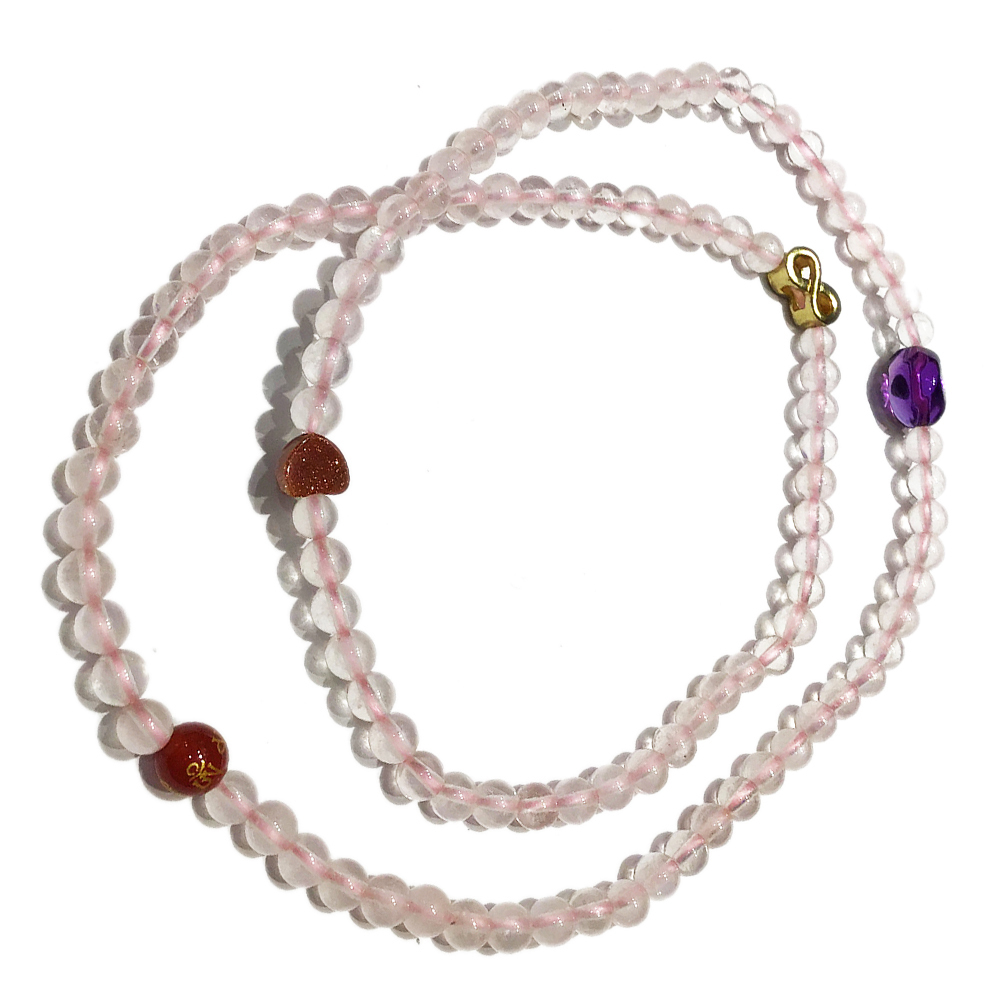 四珍寶&馬達加斯加粉晶108念珠4mm【十方】144874