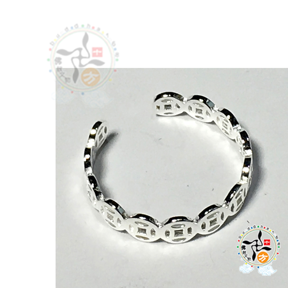 財源滾滾 925純銀戒指 1.6*0.4公分【十方】144681