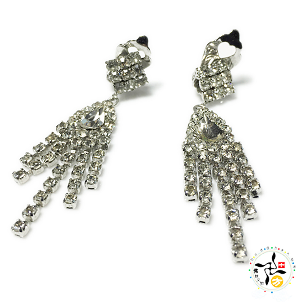 鑲鑽典雅耳環 6 公分【十方】144178