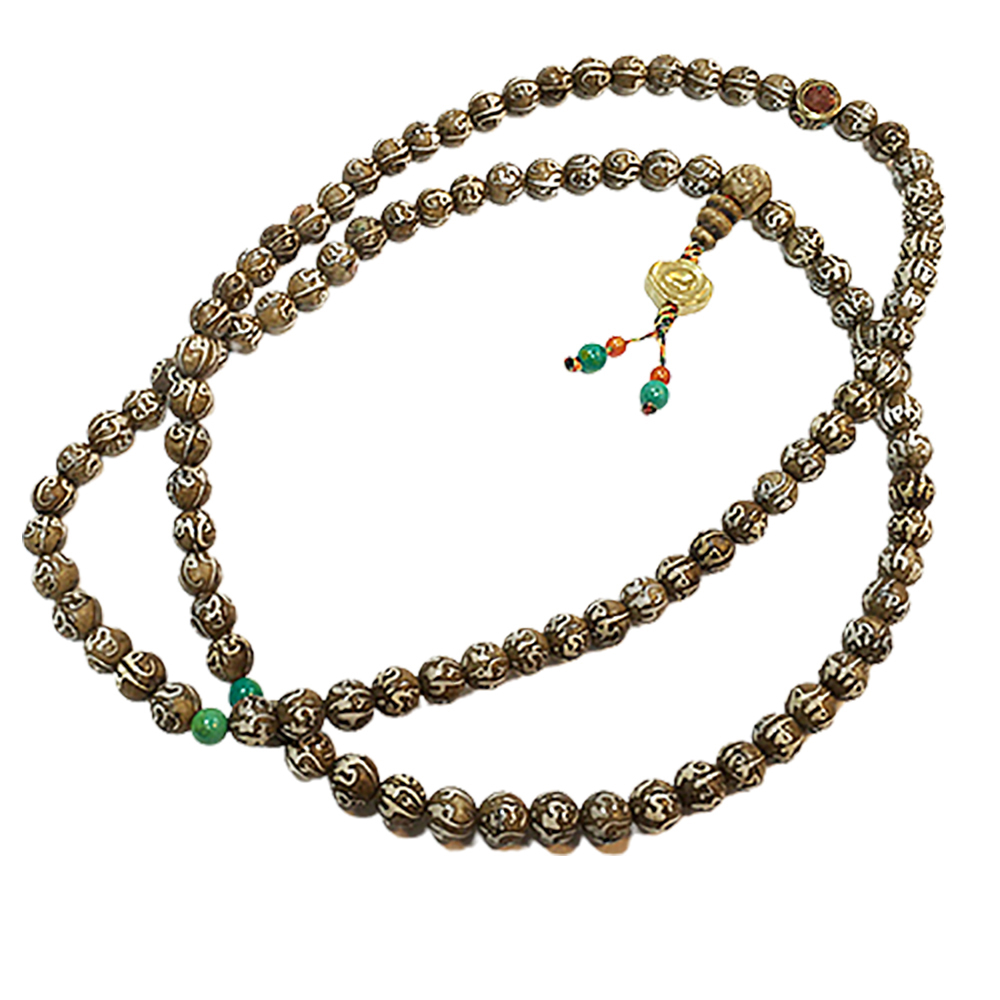 吉祥雲六字老硨磲雕刻108念珠8mm【十方】145601