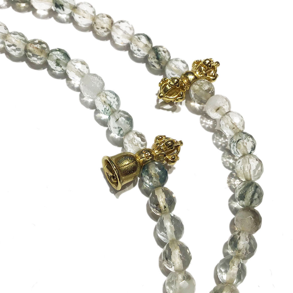 金剛鈴杵+綠幽靈水晶 108念珠6mm【十方】146257