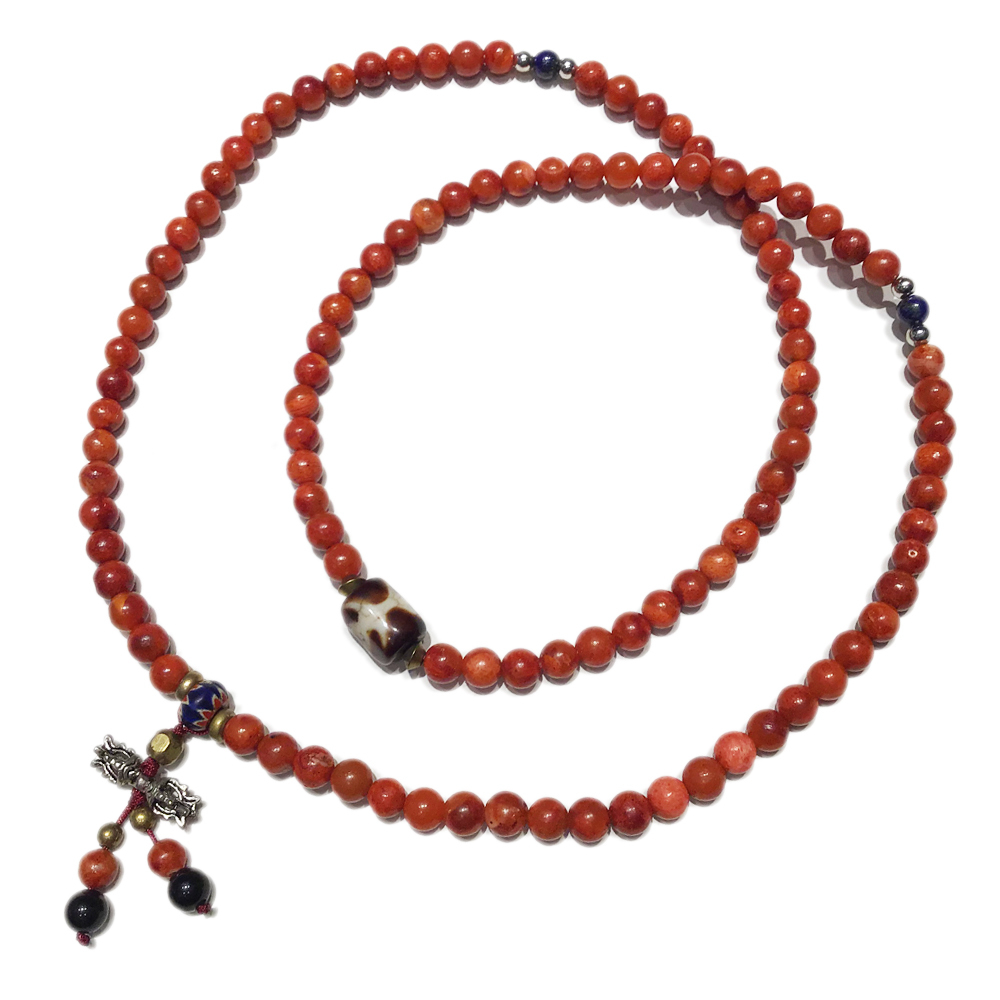 火供珠+山珊瑚108念珠6mm【十方】146604