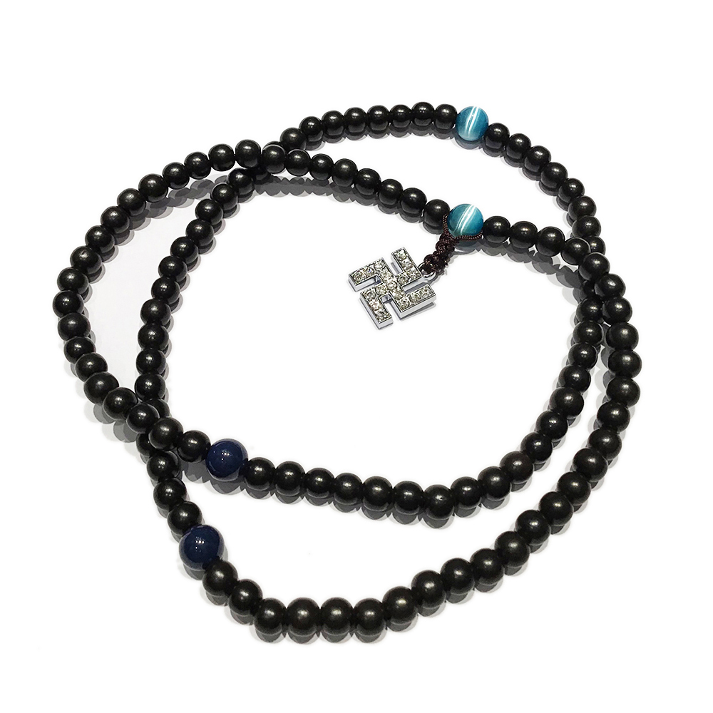 卍鑲鑽+黑檀木108念珠5mm【十方】146612