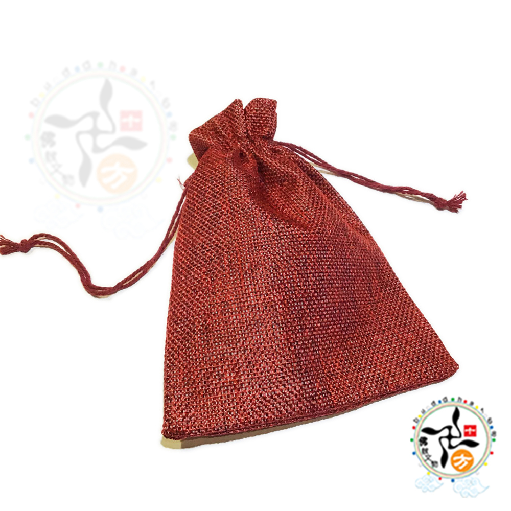 古樸風麻布紅色束口袋16*11公分【十方】147536