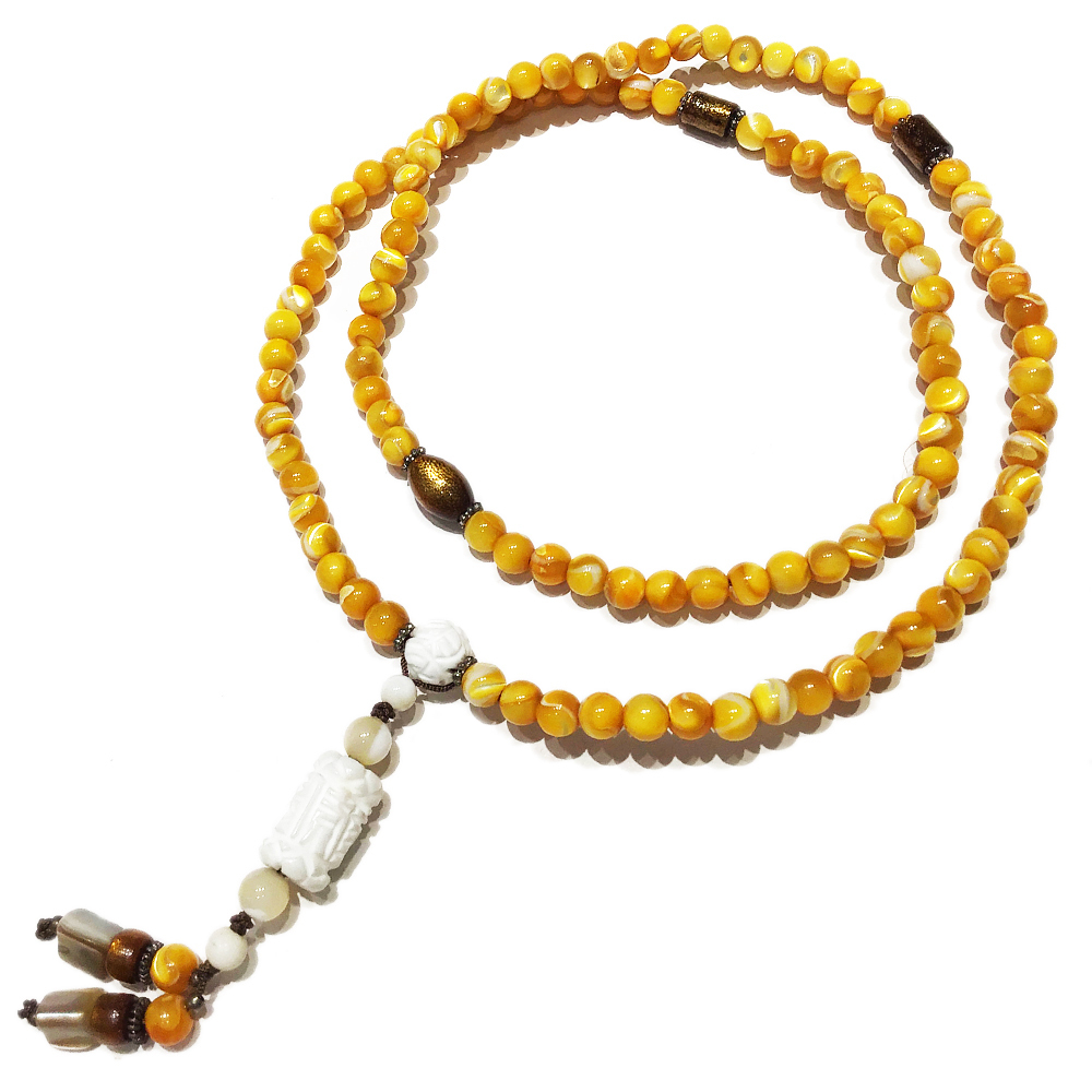 轉經輪+黃晶硨磲108念珠5mm【十方】148161