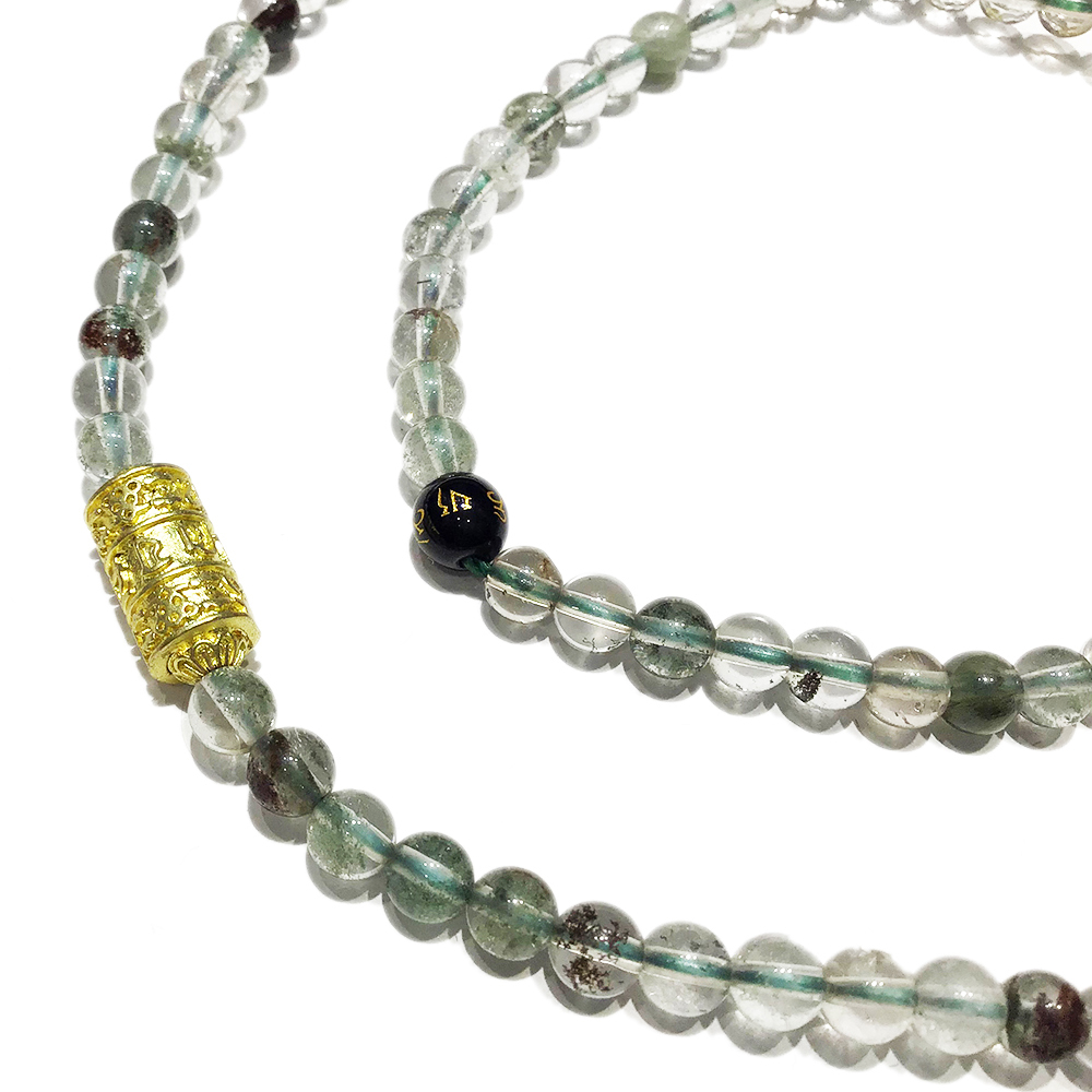 轉經輪 綠幽靈水晶108念珠5mm【十方】148784