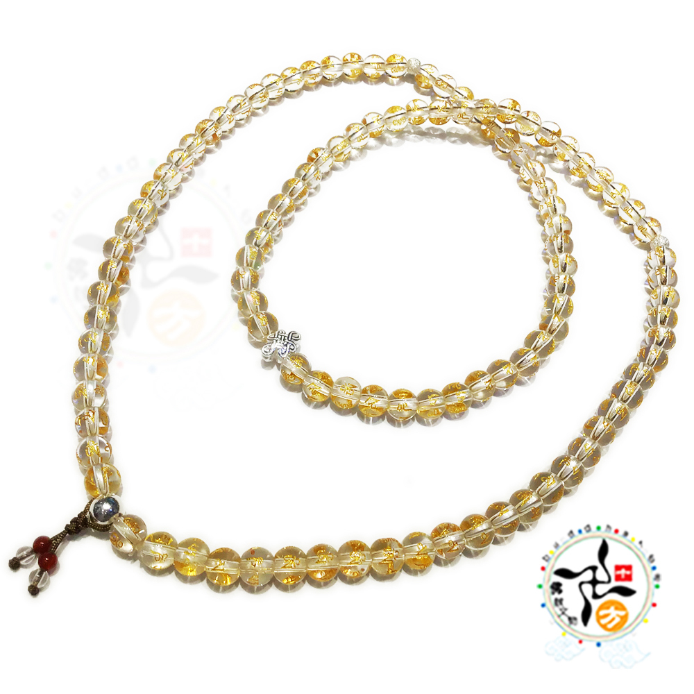 吉祥結925純銀+觀音箴言水晶108念珠6mm【十方】148423