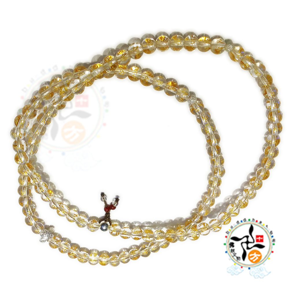 吉祥結925純銀+觀音箴言水晶108念珠6mm【十方】148423