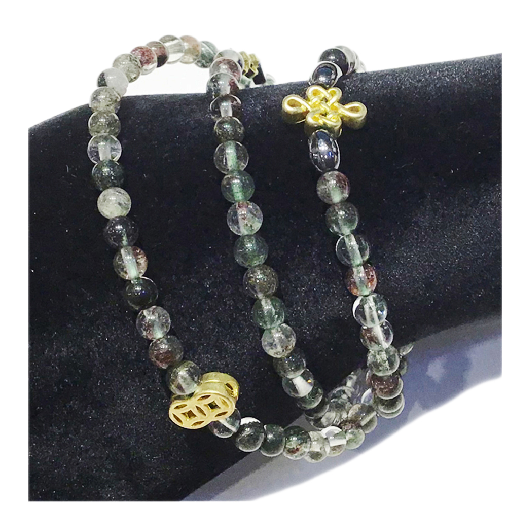 金吉祥+綠幽靈水晶108念珠4mm【十方】148741